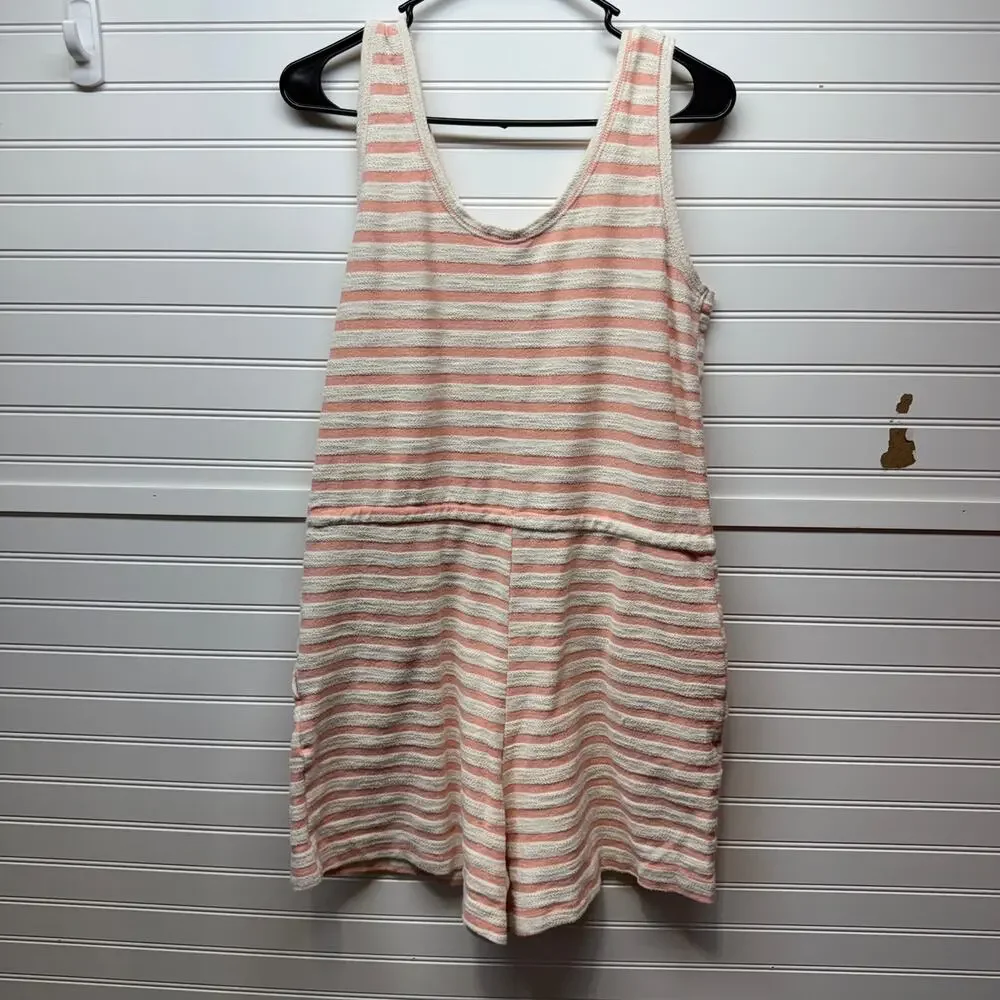 Old Navy Waist-Defining Sleeveless Striped Terry Beach Romper Size M